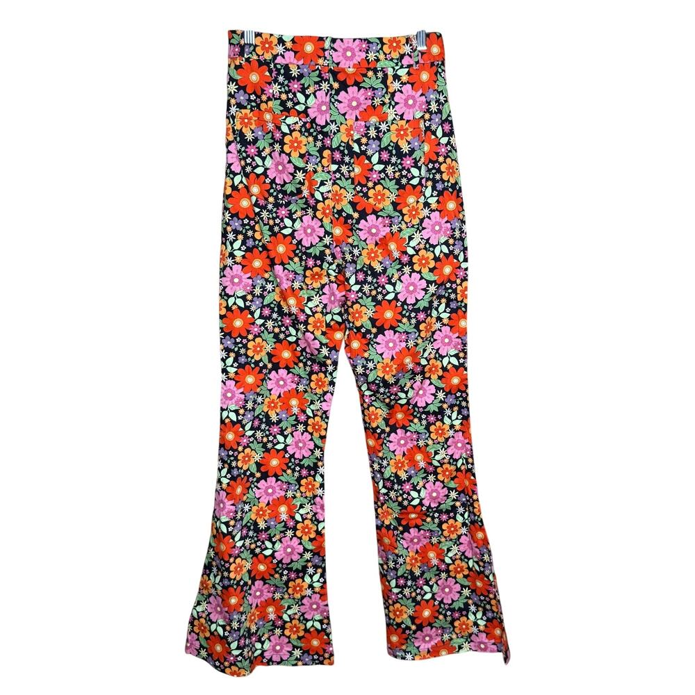 Collectif Bright and Beautiful Unique Vintage Retro Floral Wide Leg Pants S NWOT